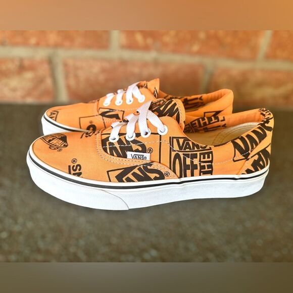 VANS Era Off the Wall Logo Mix Tangerine/Black Sneakers Mens 6 Womens 7.5 - Picture 5 of 15
